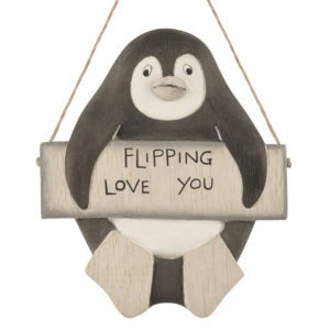 Hanging penguin-Flipping love you