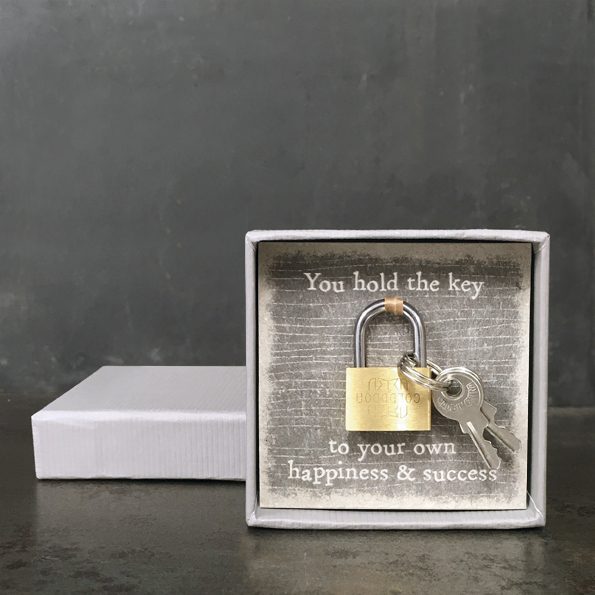 East of India Boxed Padlock-Key to happiness