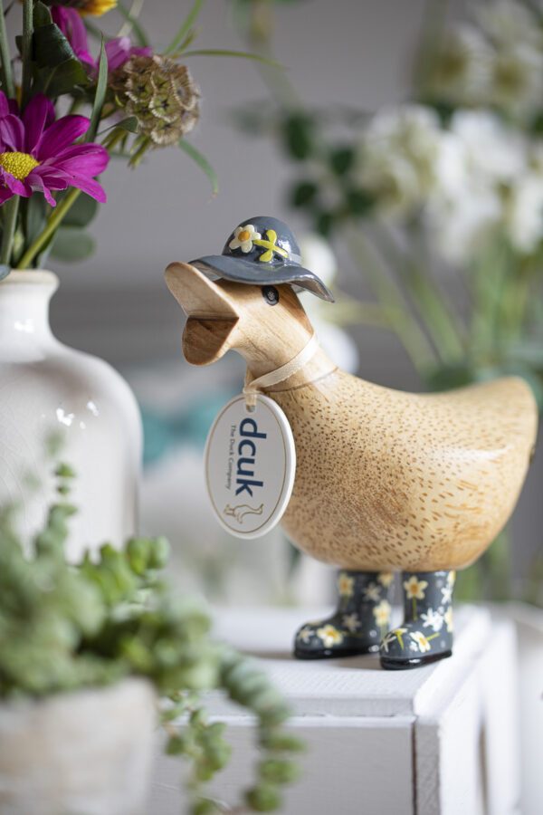 Dcuk Ducky – Floral Hat and Welly Boots Grey - Image 3
