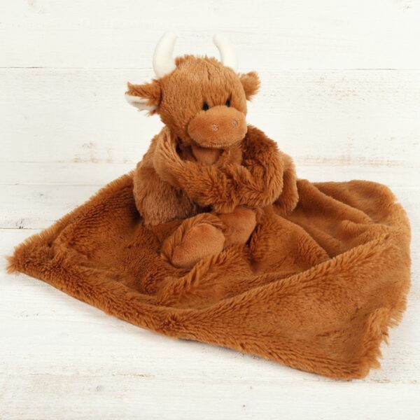 Highland Coo Cow Toy Soother Brown