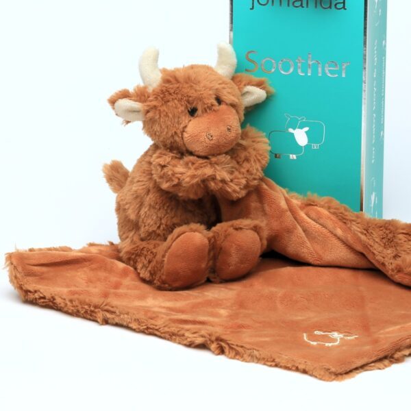 Highland Coo Cow Toy Soother Brown - Image 2