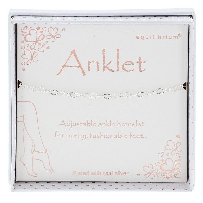 Hollow Hearts Silver Plated Anklet