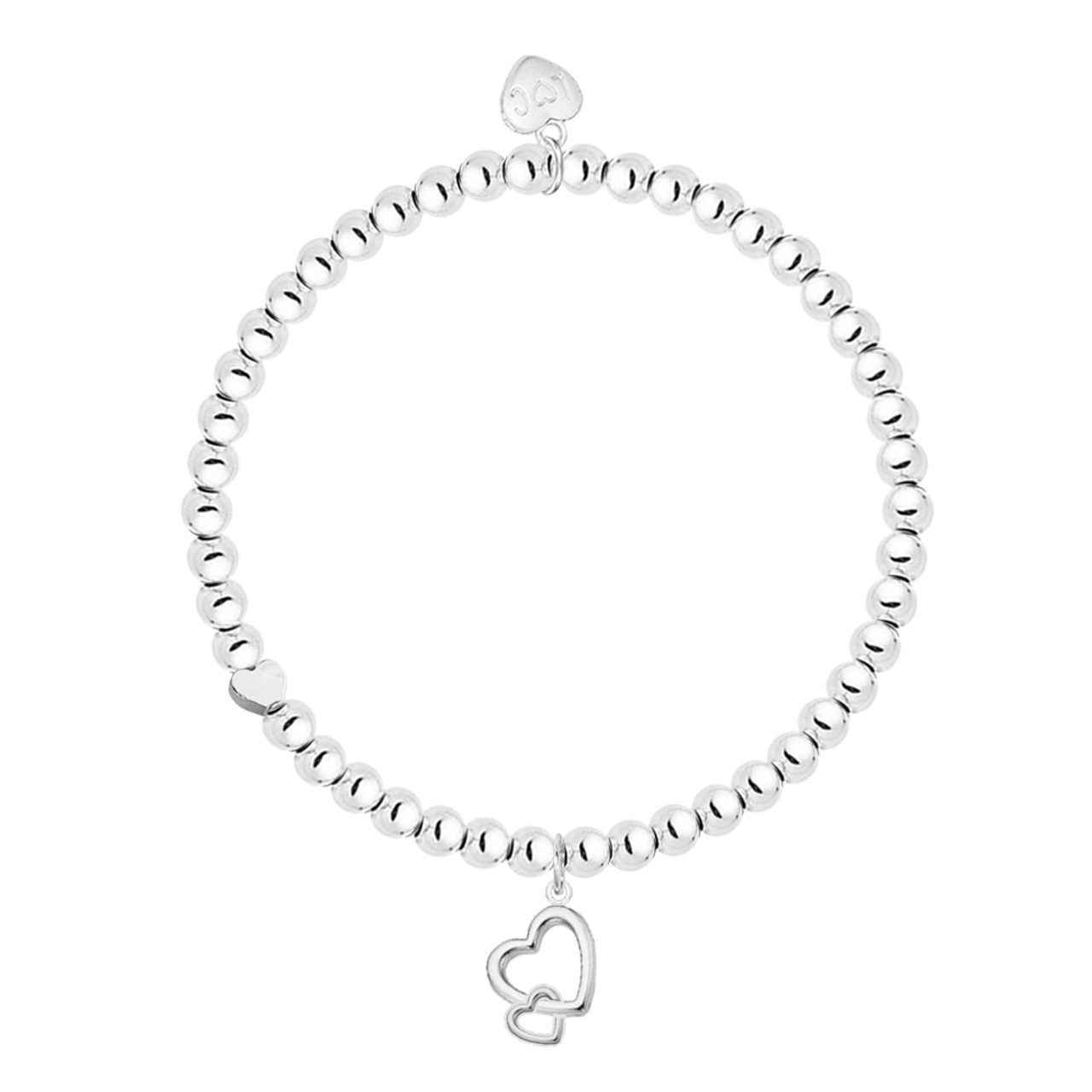 White silver heart charm bracelet, perfect for expectant mothers