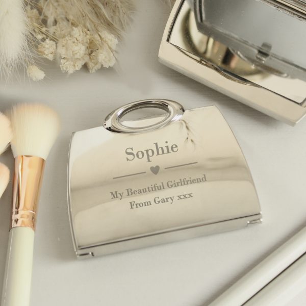 Personalised Heart Handbag Compact Mirror - Image 5