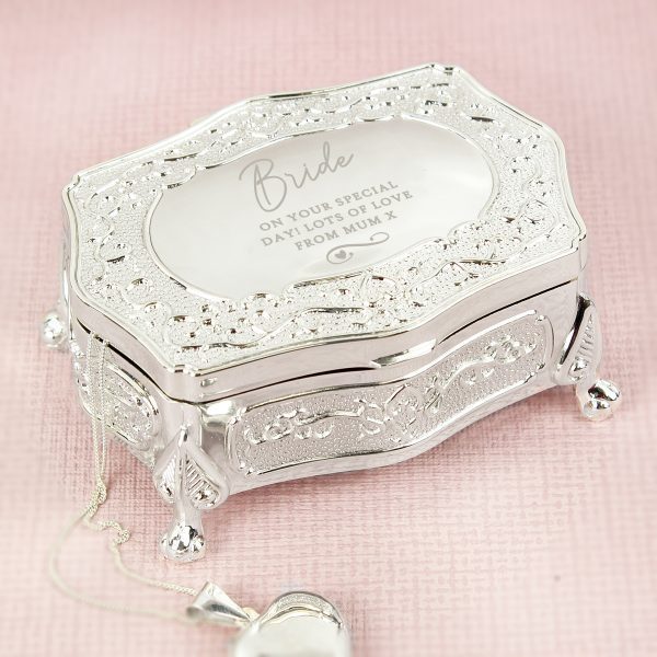 Personalised Swirls & Hearts Small Antique Trinket Box - Image 9