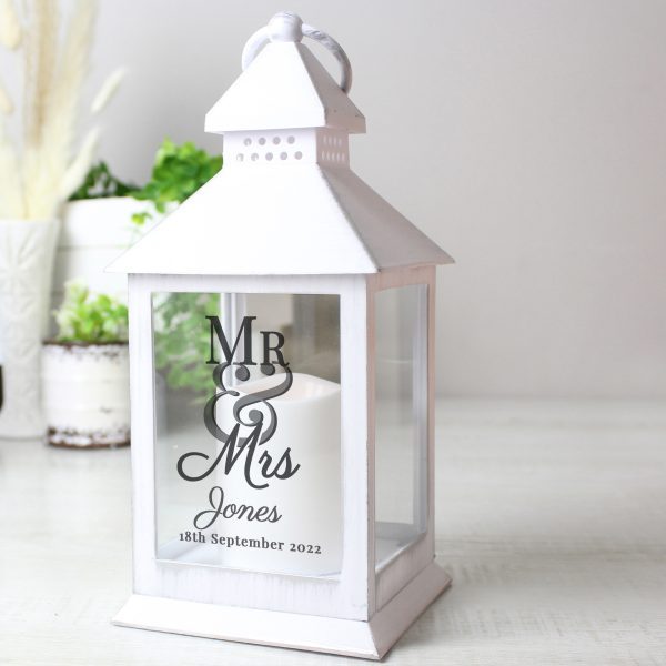 Personalised Mr & Mrs White Lantern - Image 5