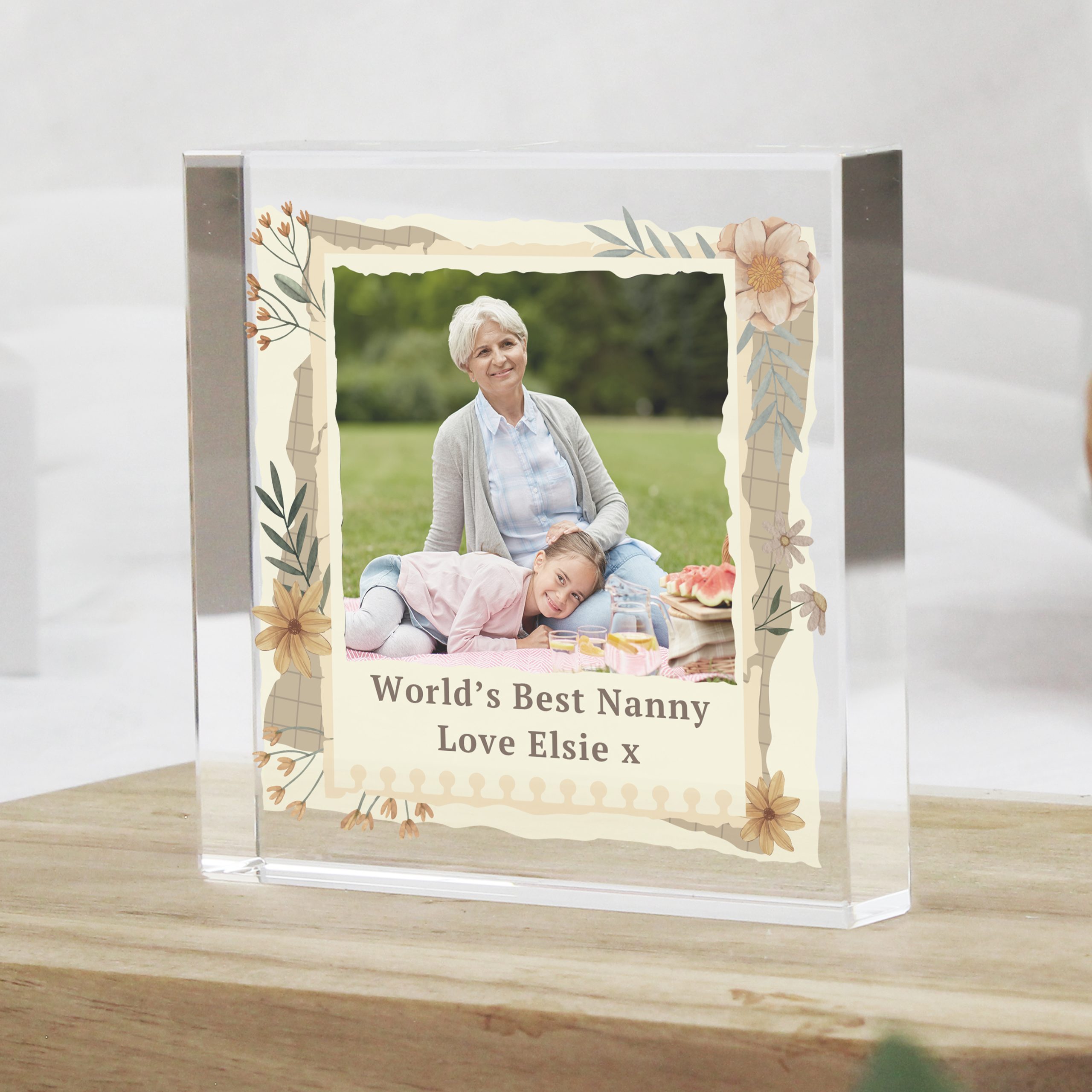 Personalised Wild Flowers Photo Upload Small Crystal Token - Image 6