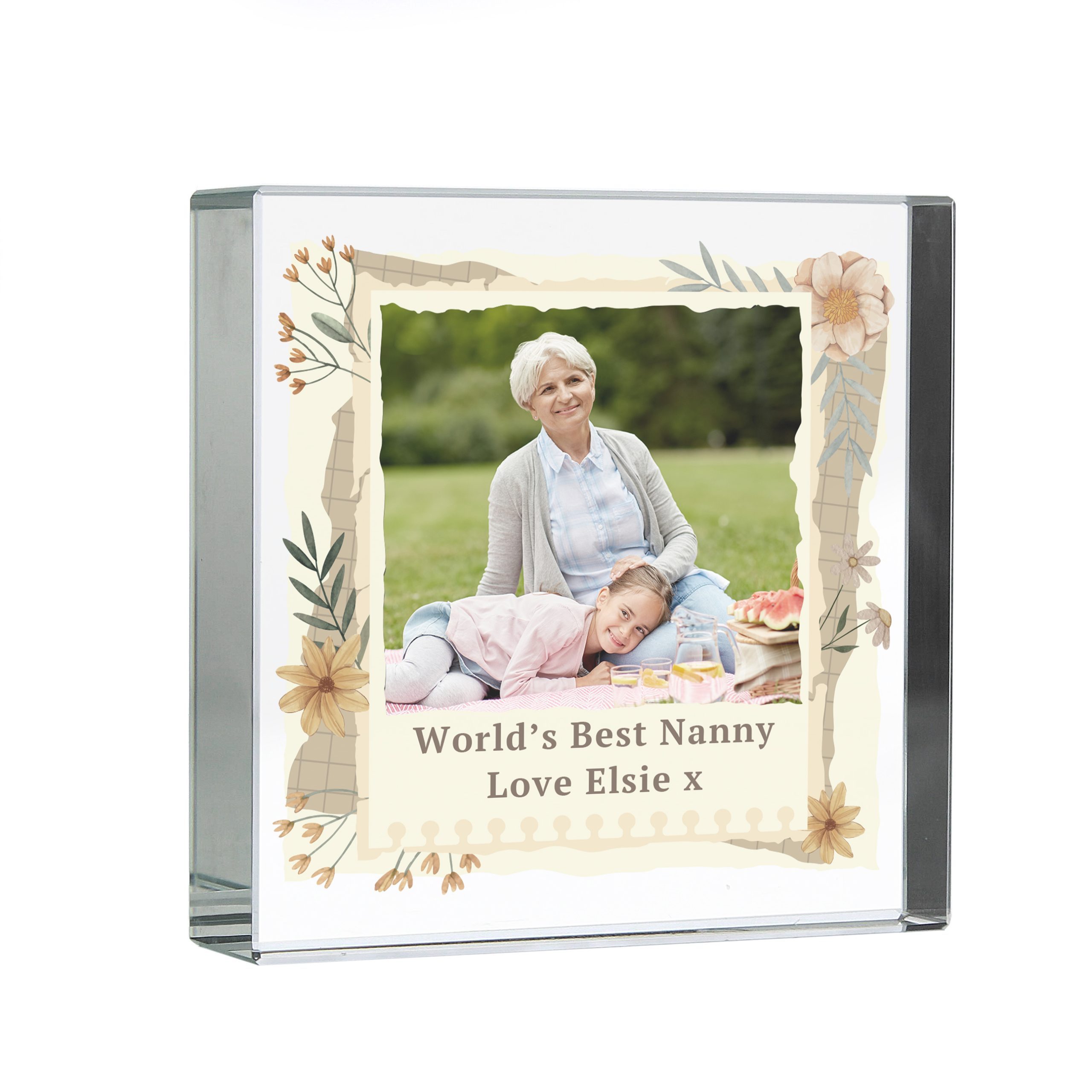 Personalised Wild Flowers Photo Upload Small Crystal Token - Image 3