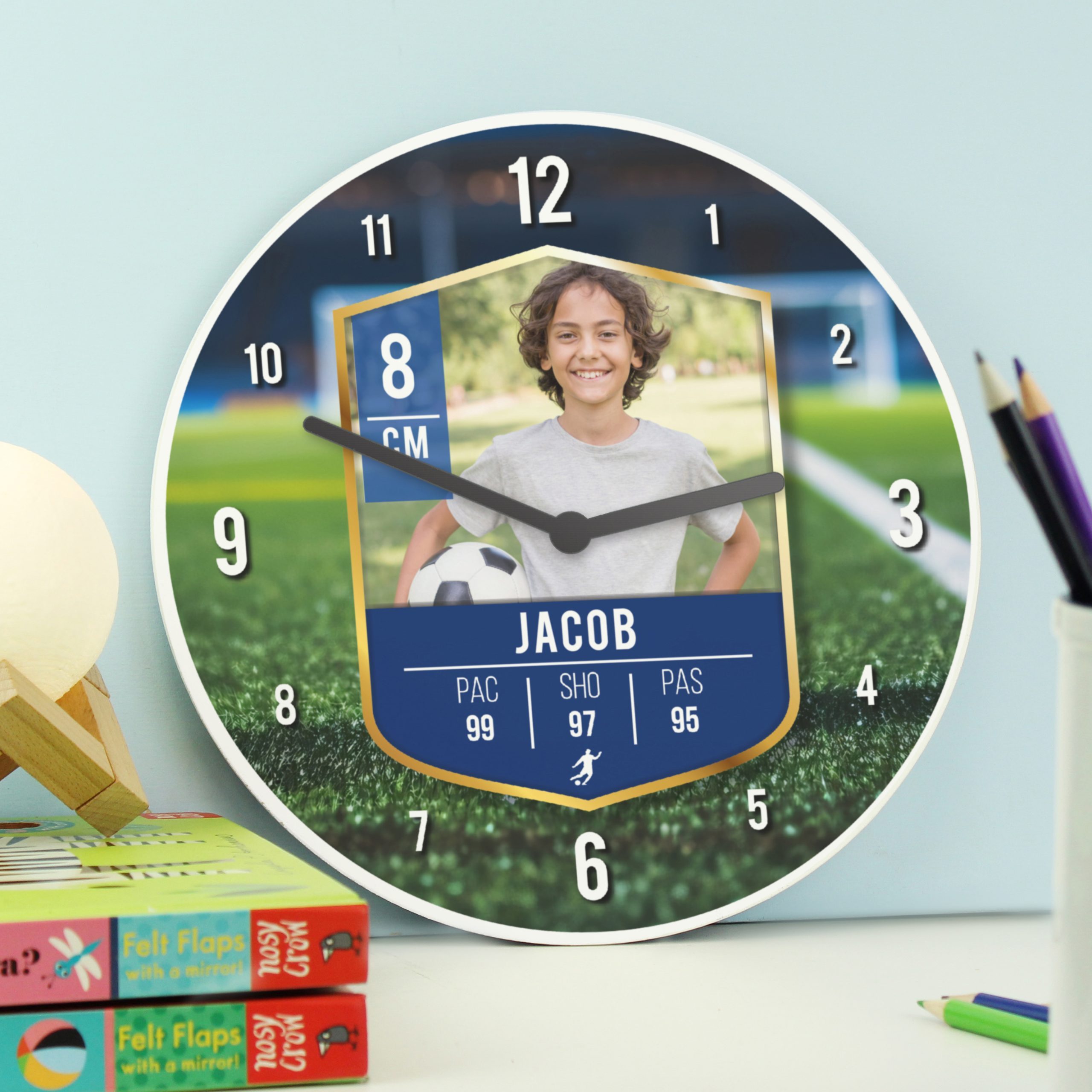 Personalised Football Photo Upload Childrens Clock - Image 6