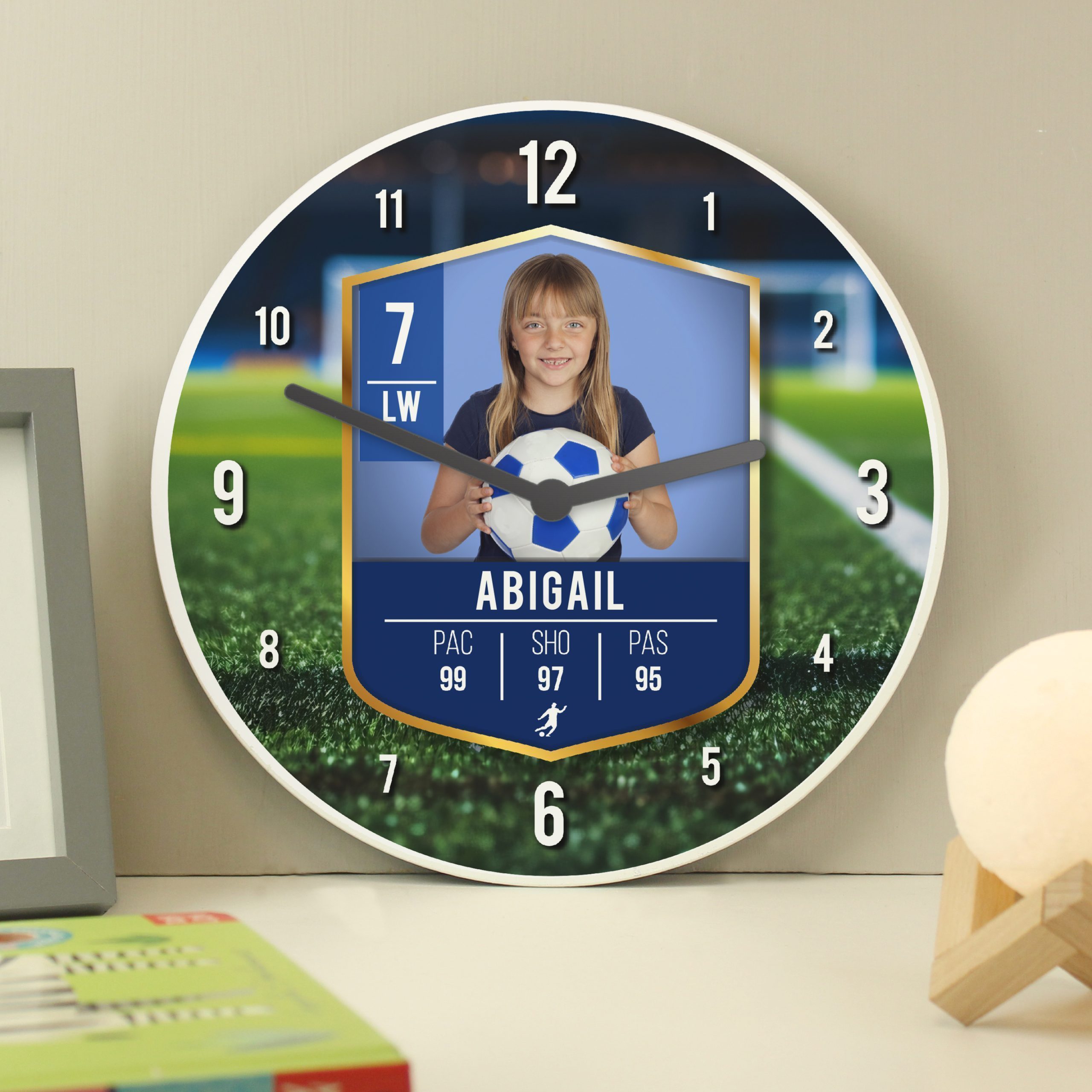 Personalised Football Photo Upload Childrens Clock - Image 3