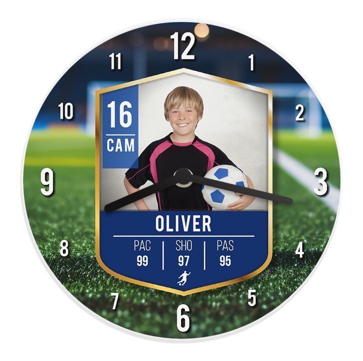 Personalised Football Photo Upload Childrens Clock - Image 2
