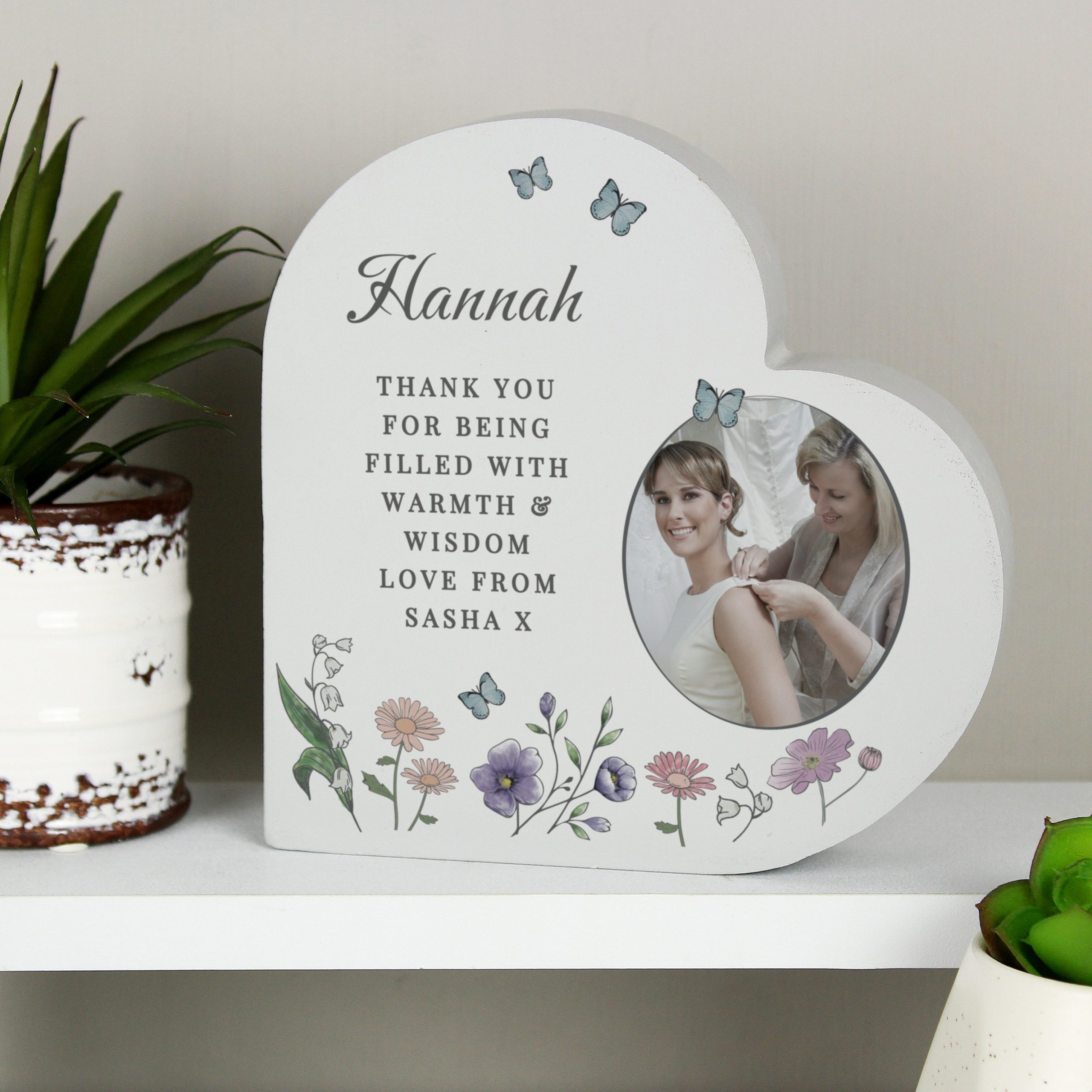 Personalised Wild Flowers Photo Upload Heart Ornament - Image 4