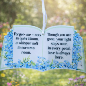 Forget-Me-Not Open Hanging Book – Memorial Decoration