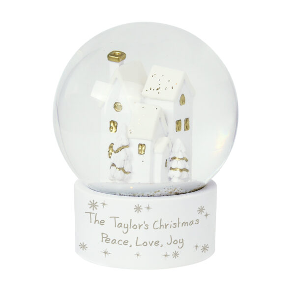 Personalised Message Village Glitter Snow Globe - Image 5