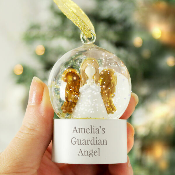 Personalised Angel Message Glitter Snow Globe - Image 4