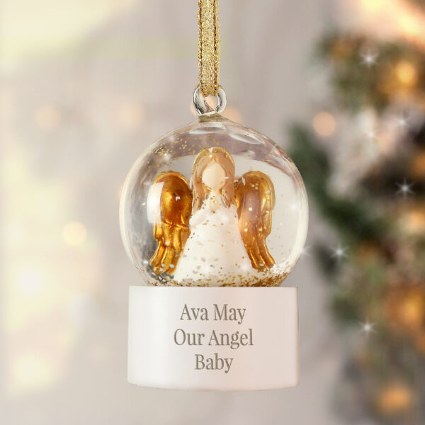 Personalised Angel Message Glitter Snow Globe - Image 2