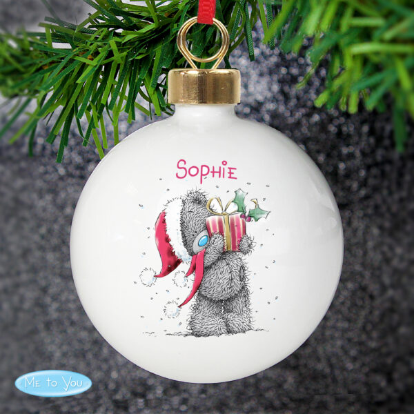 Personalised Me To You Christmas Present Bauble - Image 6