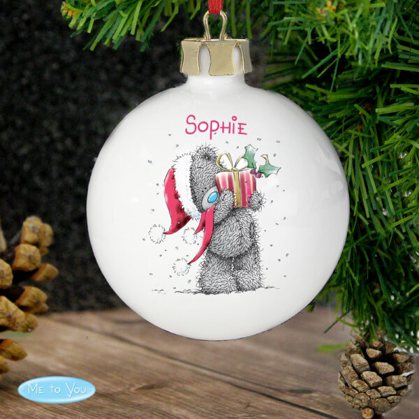 Personalised Me To You Christmas Present Bauble - Image 4