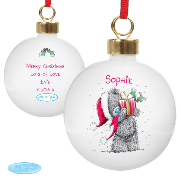 Personalised Me To You Christmas Present Bauble - Image 3