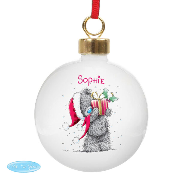 Personalised Me To You Christmas Present Bauble - Image 2