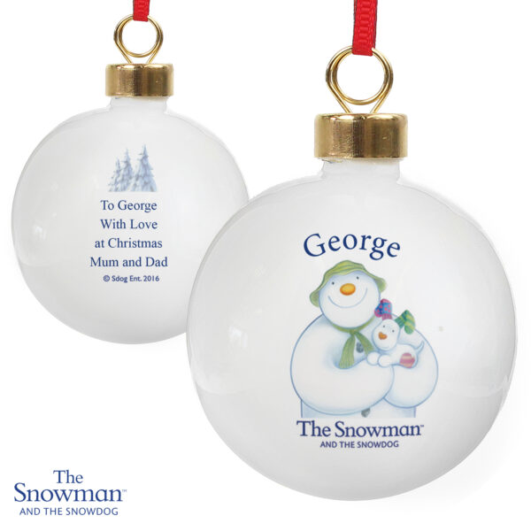 Personalised The Snowman and the Snowdog Bauble - Image 2