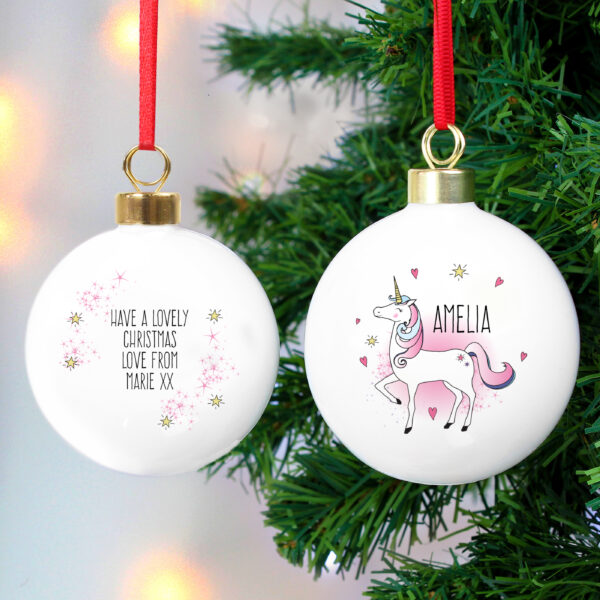 Personalised Unicorn Bauble - Image 3