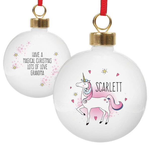 Personalised Unicorn Bauble - Image 2