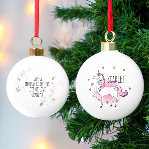 Personalised Unicorn Bauble - Image 4