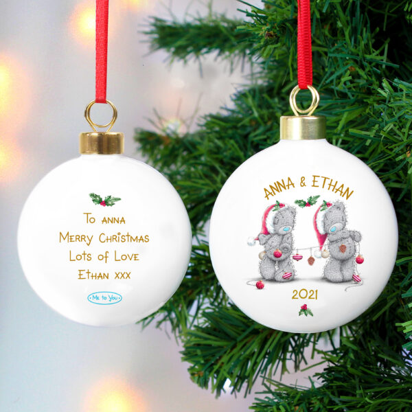 Personalised Me to You Christmas Couple's Bauble - Image 6