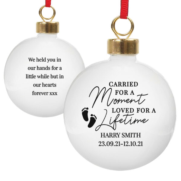 Personalised Carried For A Moment Bauble - Image 3