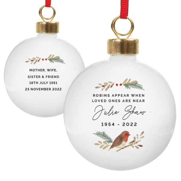 Personalised Robin Bauble - Image 4