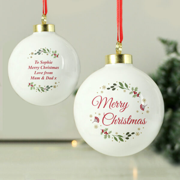 Personalised Merry Christmas Bauble - Image 3
