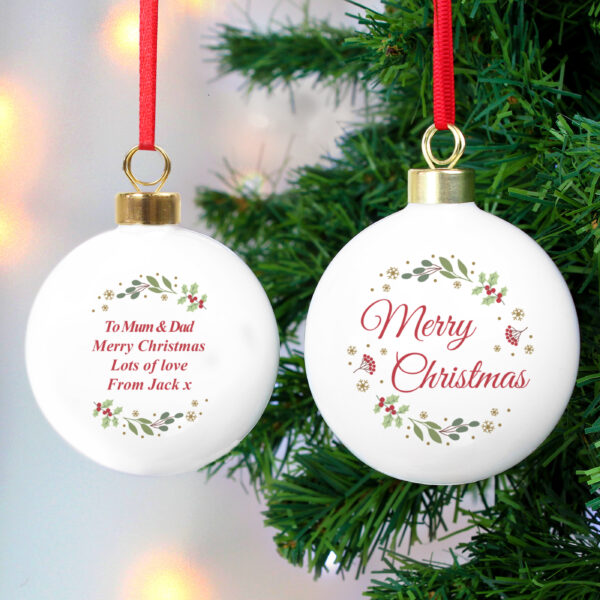 Personalised Merry Christmas Bauble - Image 2
