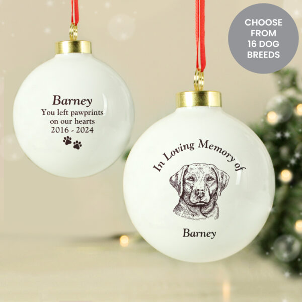 Personalised Memorial Dog Breed Bauble - Image 9