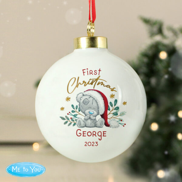Personalised First Christmas Tiny Tatty Teddy Bauble - Image 3