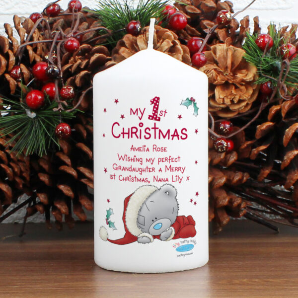 Personalised Me To You My 1st Christmas Pillar Candle - Image 3