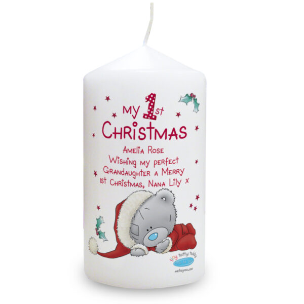 Personalised Me To You My 1st Christmas Pillar Candle - Image 2