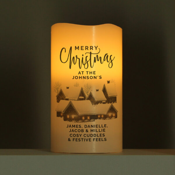 Personalised Christmas Town LED Candle - Image 5