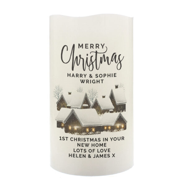 Personalised Christmas Town LED Candle - Image 4