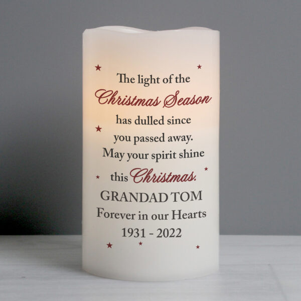 Personalised Christmas Season Memorial LED Candle - Image 5