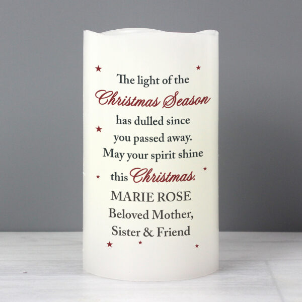 Personalised Christmas Season Memorial LED Candle - Image 4