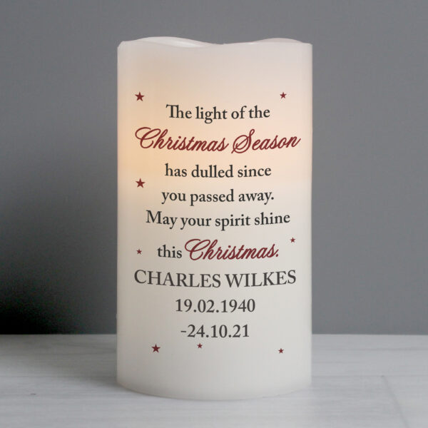 Personalised Christmas Season Memorial LED Candle - Image 2