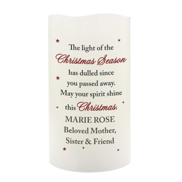 Personalised Christmas Season Memorial LED Candle - Image 3