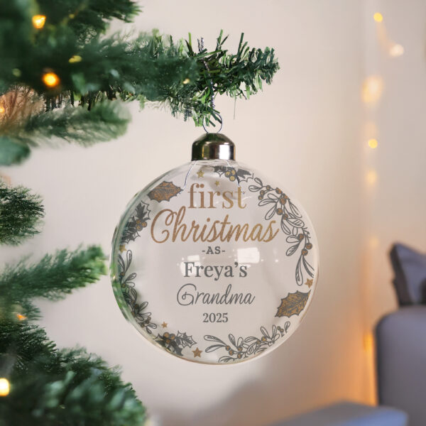 Personalised First Christmas As... Glass Bauble - Image 4