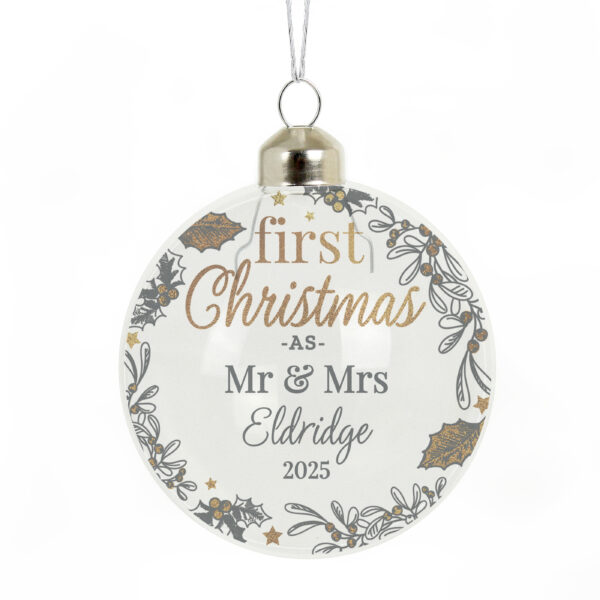 Personalised First Christmas As... Glass Bauble - Image 2