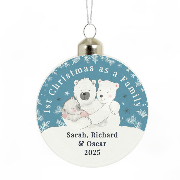 Personalised First Christmas as a Family Glass Bauble - Image 5