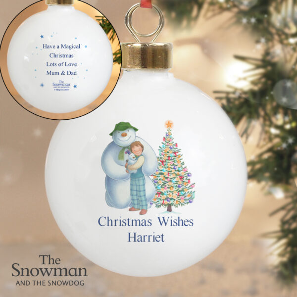 Personalised The Snowman and the Snowdog Friends Bauble - Image 3