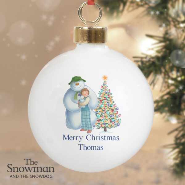 Personalised The Snowman and the Snowdog Friends Bauble - Image 2