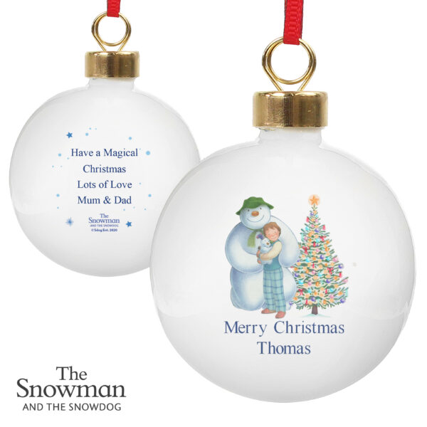Personalised The Snowman and the Snowdog Friends Bauble - Image 5