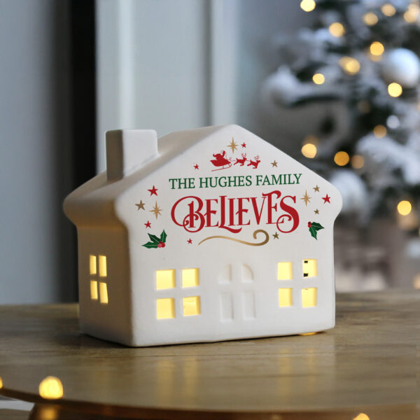 Personalised Believe in Christmas LED House - Image 6